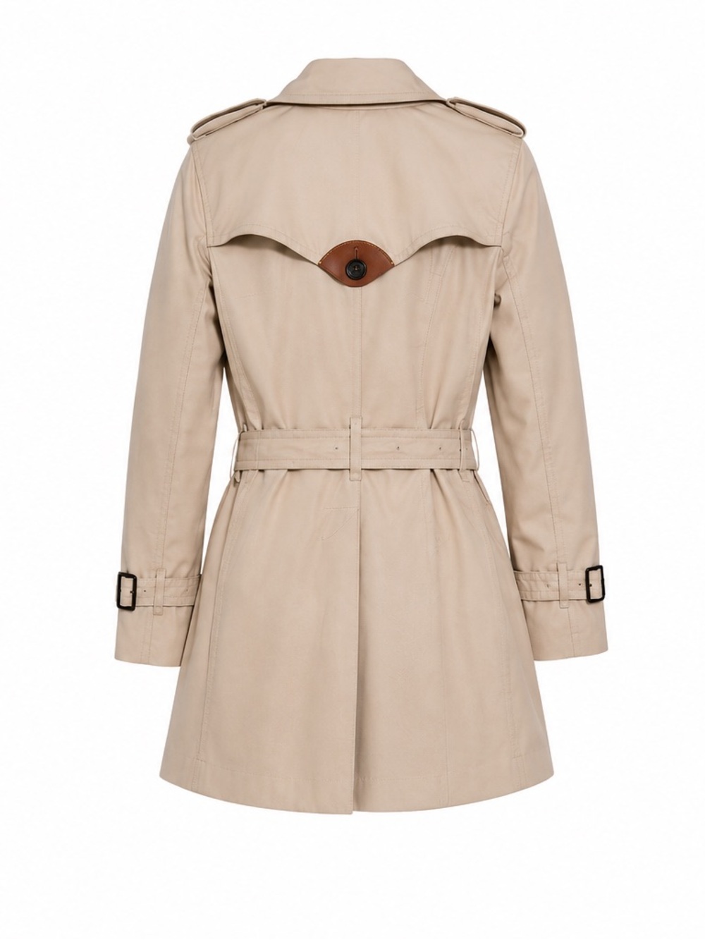 Coach Beige Double-Breasted Trench Coat with Belt - Picture 4 of 4